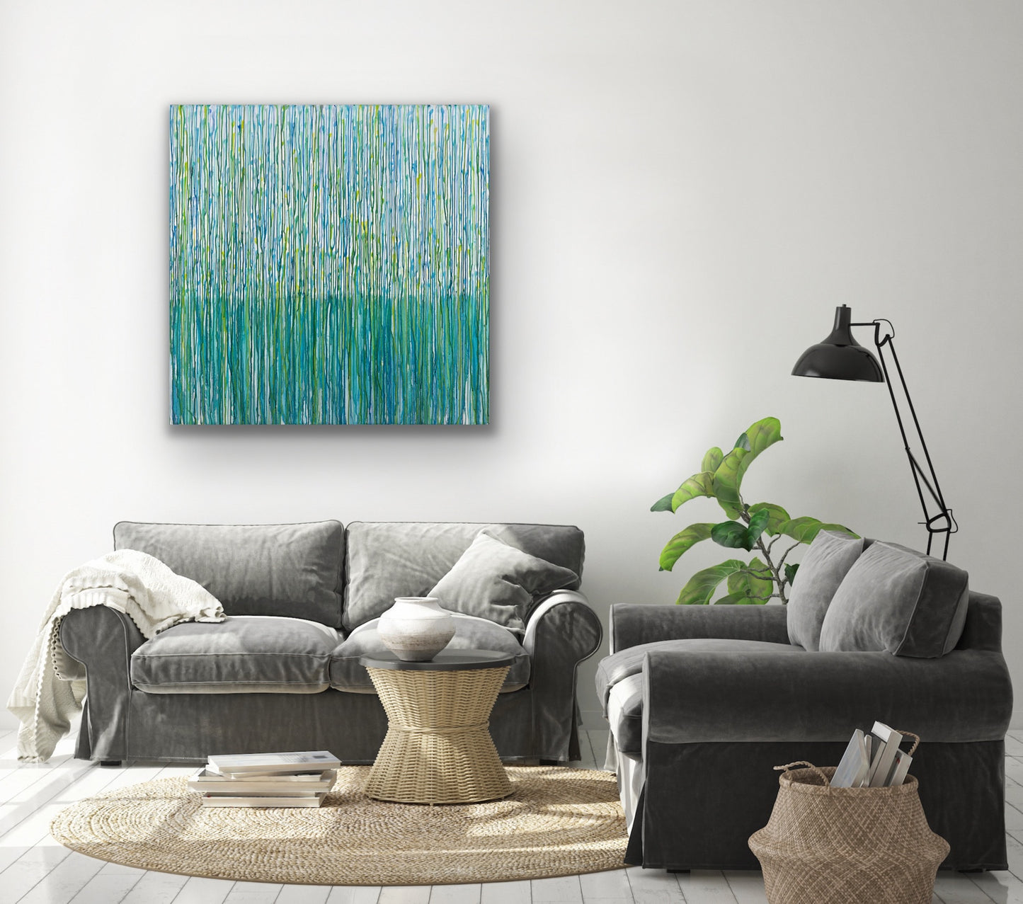 "Water Lilies I", Print of Original on Canvas