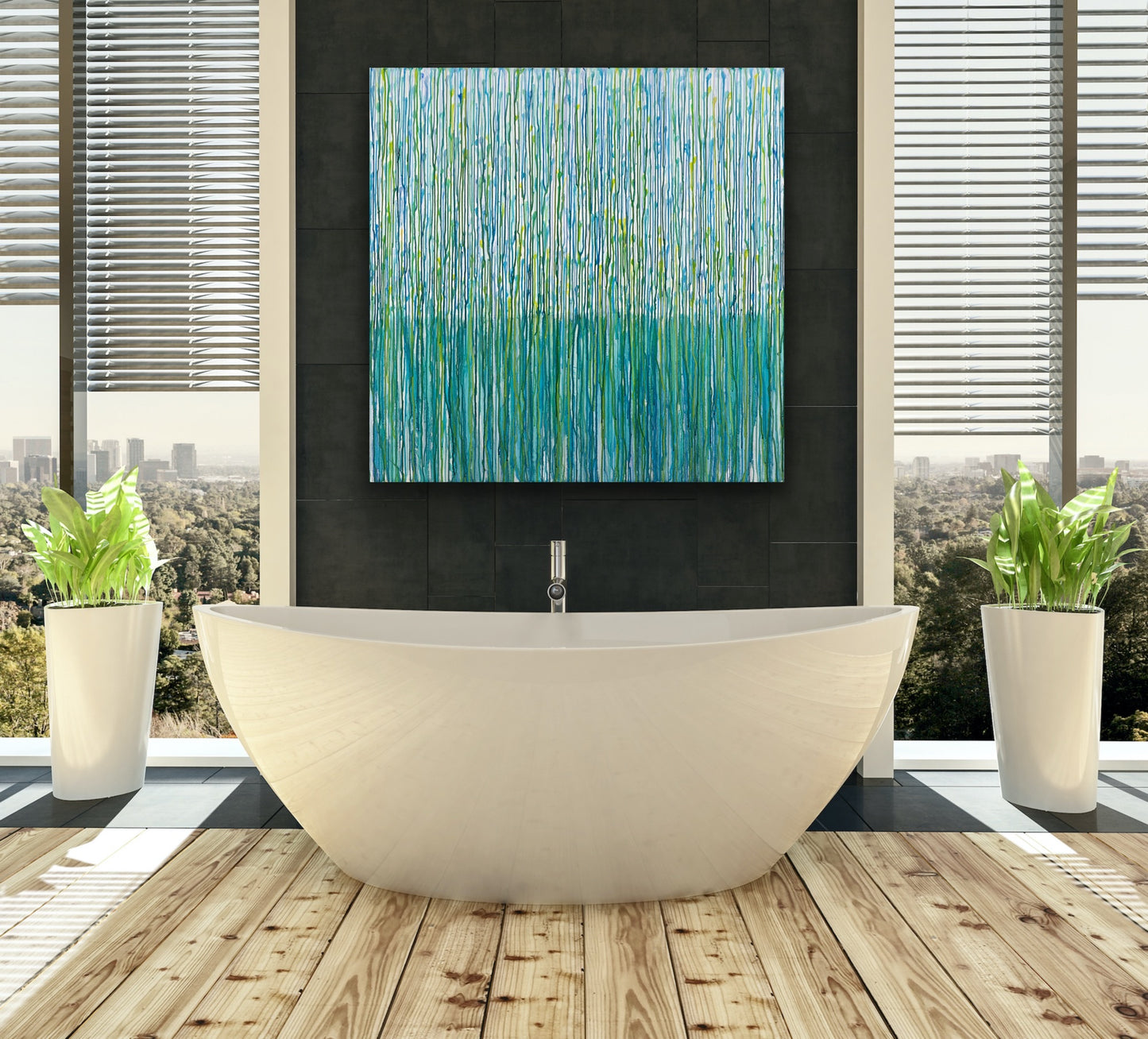 "Water Lilies I", Print of Original on Canvas