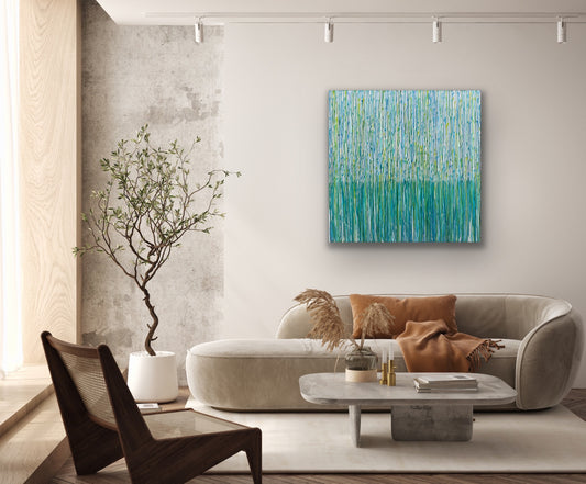 "Water Lilies I", Print of Original on Canvas